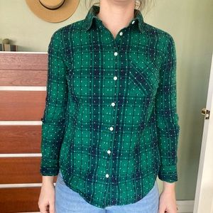 Flannel with Polka Dot Details